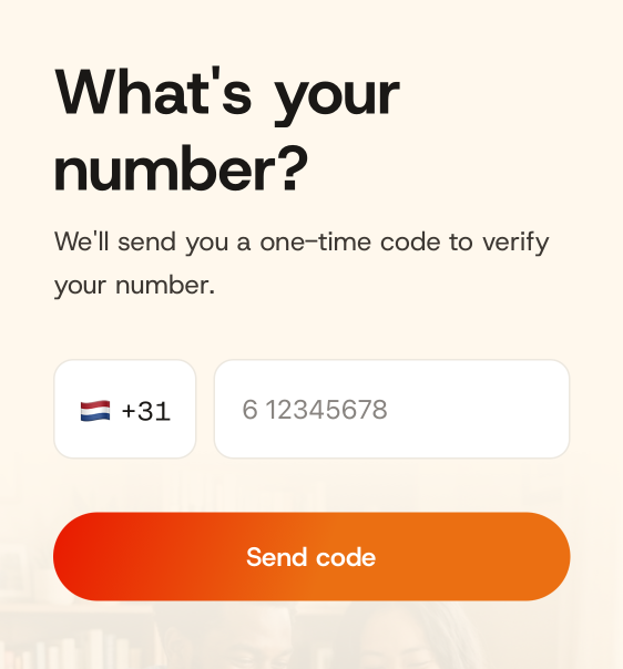 Mirlo sign up screen